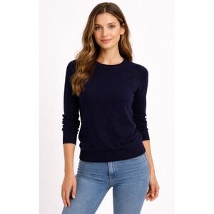 J.Crew Womens Navy Blue Crewneck Raglan Long Sleeve Knit Pullover Sweater